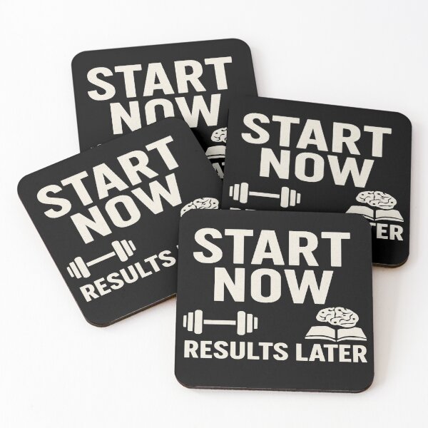 Item preview, Motivational Start Now Results Later Quote With Dumbbell And Book T-Shirt designed and sold by Weorus.