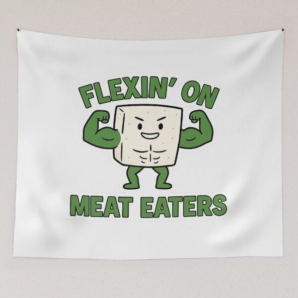 Item preview, Flexin’ on Meat Eaters – Funny Vegan Gym Meme Design designed and sold by Greek and Vegan.
