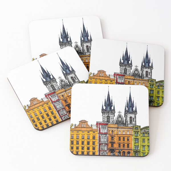 Item preview, Prague Old Town Sticker – Colourful Cityscape with Gothic Towers designed and sold by Johnmurray89.
