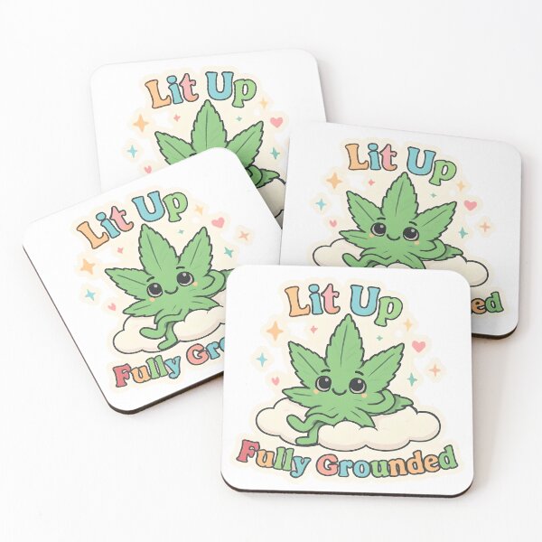 Item preview, Lit Up Fully Grounded – Cute Pastel Cannabis Cloud Sticker designed and sold by The Cozy High.