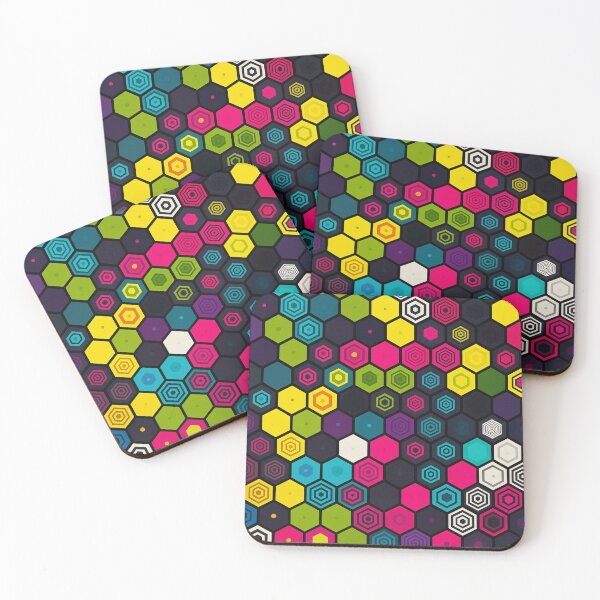 Item preview, Neon Hex Pattern designed and sold by Kaleidoscope Print.