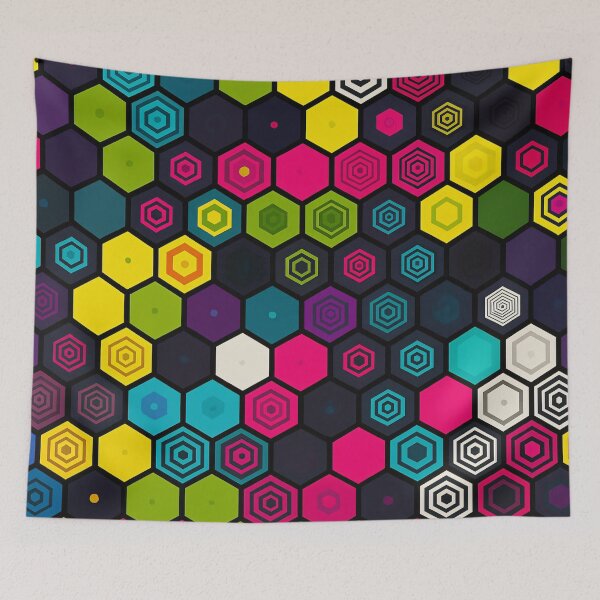 Item preview, Neon Hex Pattern designed and sold by Kaleidoscope Print.