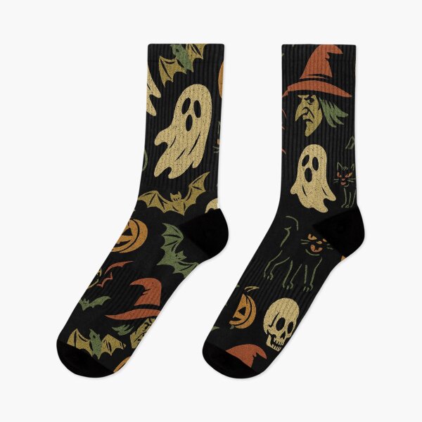Item preview, Vintage Halloween – Retro Horror Ghosts, Pumpkins, Bats, Witches & Skulls designed and sold by NovivoPrints.
