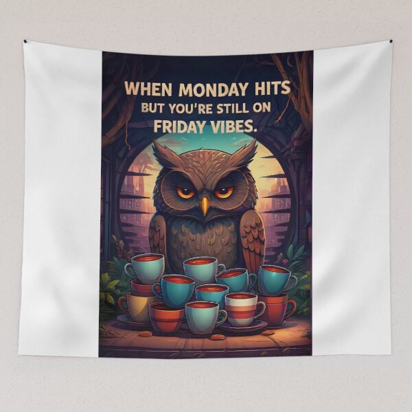 Item preview, Grumpy Owl Coffee Meme – Funny Monday Morning Quote Joke Humor Design designed and sold by LumiAnCreations.