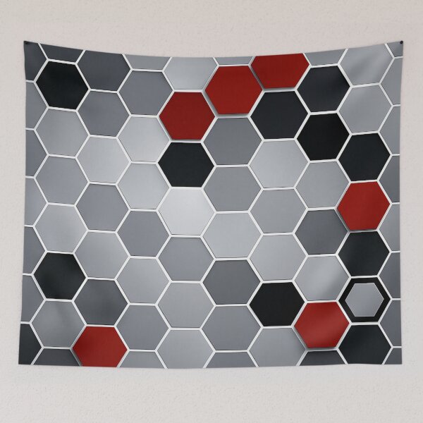 Item preview, Metallic Hex Remix designed and sold by Kaleidoscope Print.