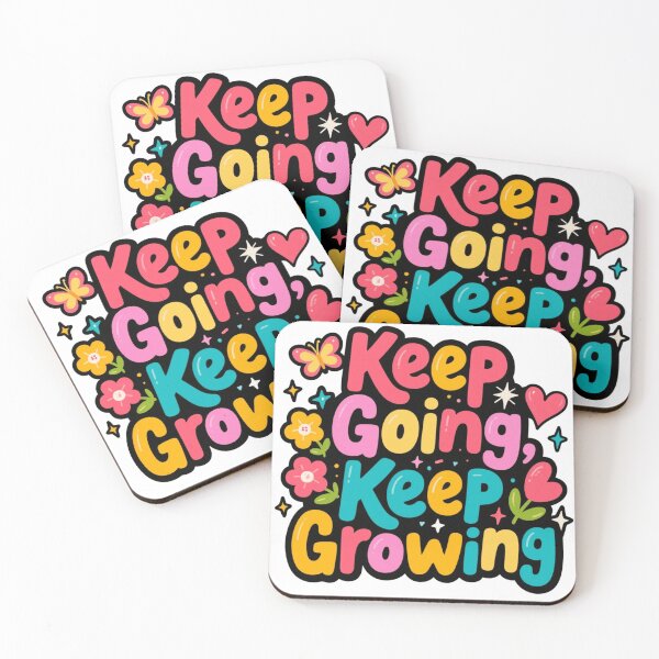 Item preview, Keep Going Keep Growing – Colorful Motivational Quote Typography designed and sold by Infinity Design0.