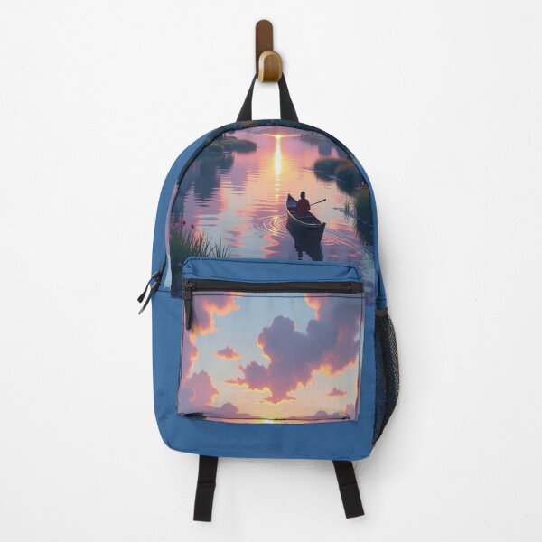 Item preview, Monet Mood – Sunset on the lake with boat, blossoms & churches in delicate color poetry and tranquility designed and sold by FotoworldEdel.