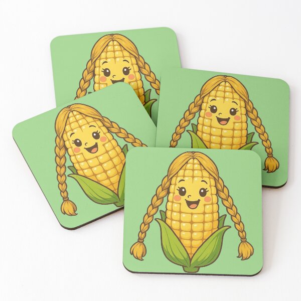 Item preview, Cute Sweet Corn Girl with Braided Pigtails designed and sold by IraBum.