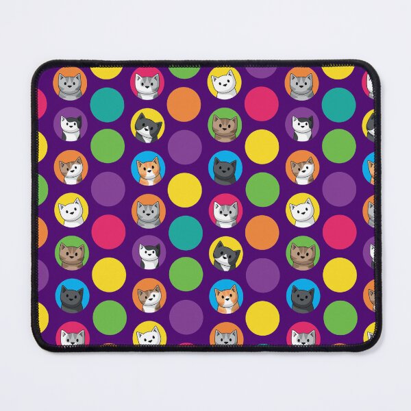 Item preview, Colourful Circle Cats on Purple designed and sold by doodlecats.