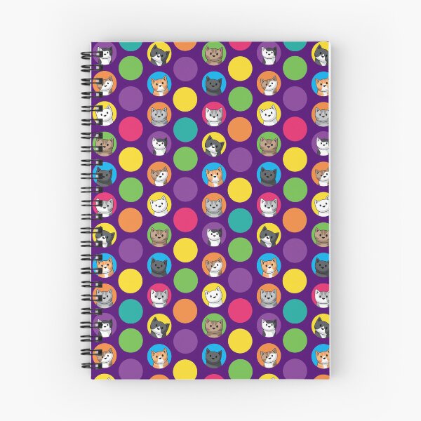 Item preview, Colourful Circle Cats on Purple designed and sold by doodlecats.