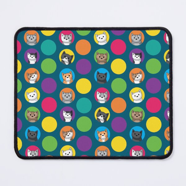 Item preview, Colourful Circle Cats on Dark Teal designed and sold by doodlecats.
