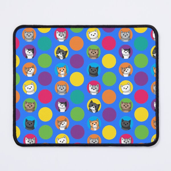 Item preview, Colourful Circle Cats on Blue designed and sold by doodlecats.