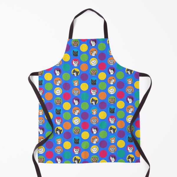 Item preview, Colourful Circle Cats on Blue designed and sold by doodlecats.
