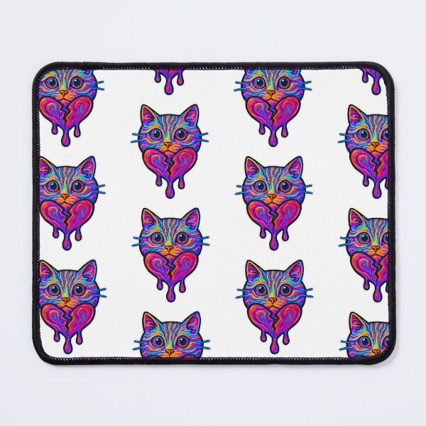 Item preview, Psychedelic Broken Heart Cat Sticker designed and sold by Pororo23.