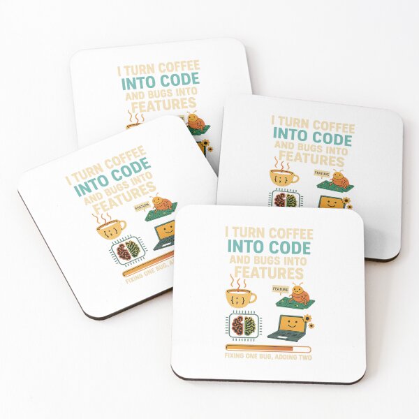 Item preview, Coffee, Code & Features – Funny Programmer Quote designed and sold by roaaroaa.