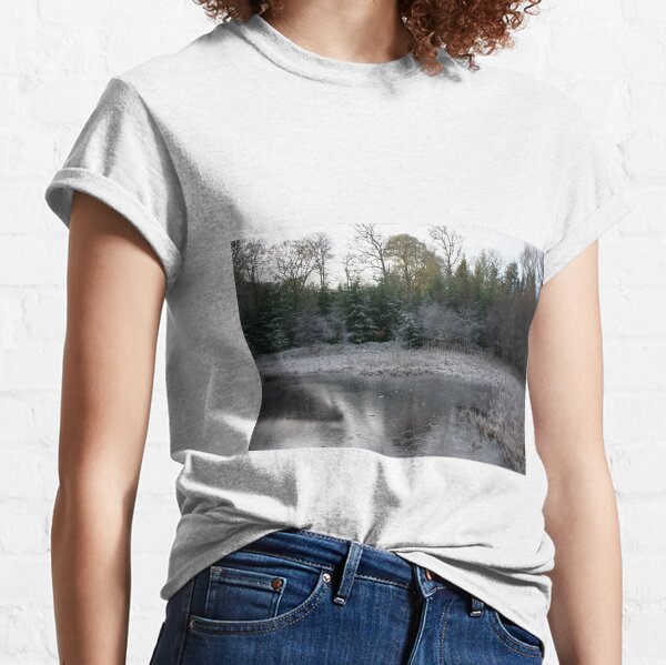 The Secret Woodland Pond in Winter Classic T-Shirt