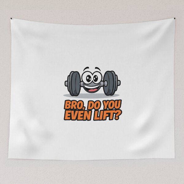 Item preview, Smiling Cartoon Dumbbell – Bro, Do You Even Lift? designed and sold by Merch By Style.