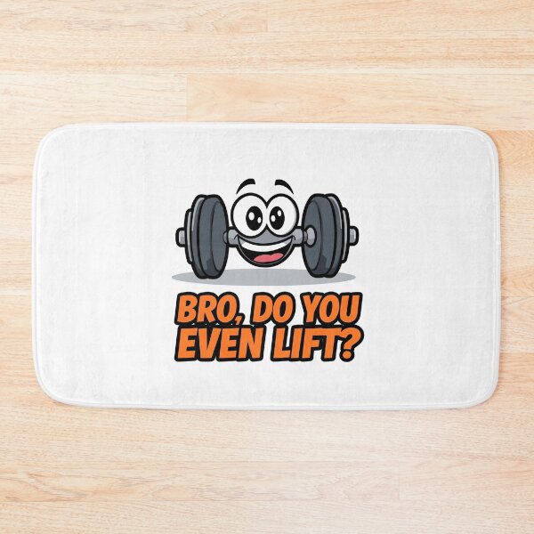 Item preview, Smiling Cartoon Dumbbell – Bro, Do You Even Lift? designed and sold by Merch By Style.