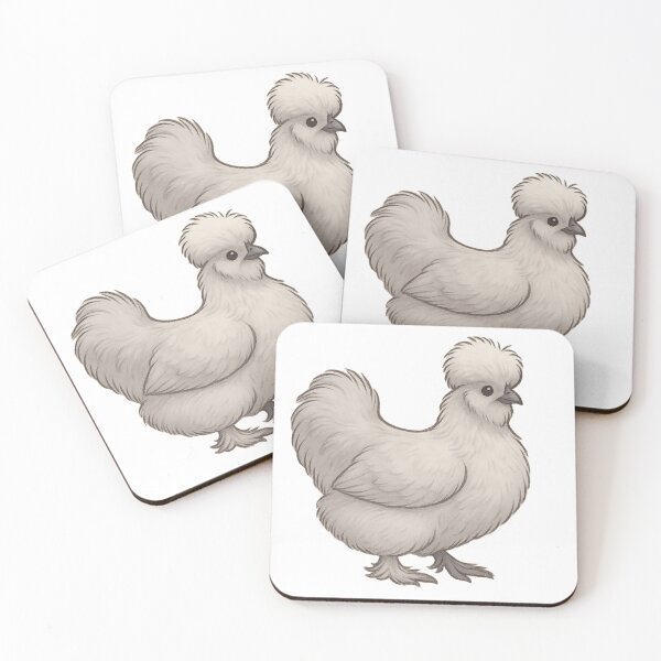Item preview, White Silkie Chicken Illustration designed and sold by SilkeHenSticke.