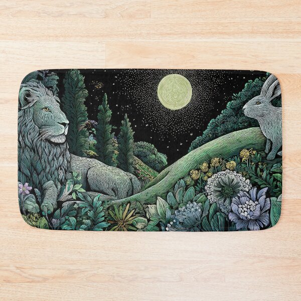 Item preview, Lion White Hare wood cut designed and sold by thewandswant.
