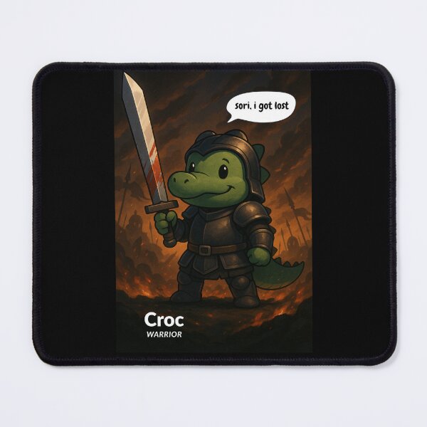 Item preview, Croc Warrior – Funny Cartoon Crocodile Knight Fantasy Design designed and sold by Geexyz.