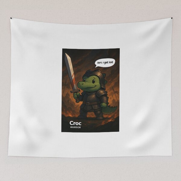 Item preview, Croc Warrior – Funny Cartoon Crocodile Knight Fantasy Design designed and sold by Geexyz.
