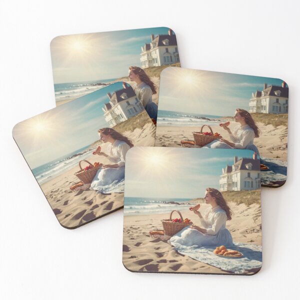 Item preview, Victorian Woman Picnic on the Beach Ocean View designed and sold by BlareBlare.