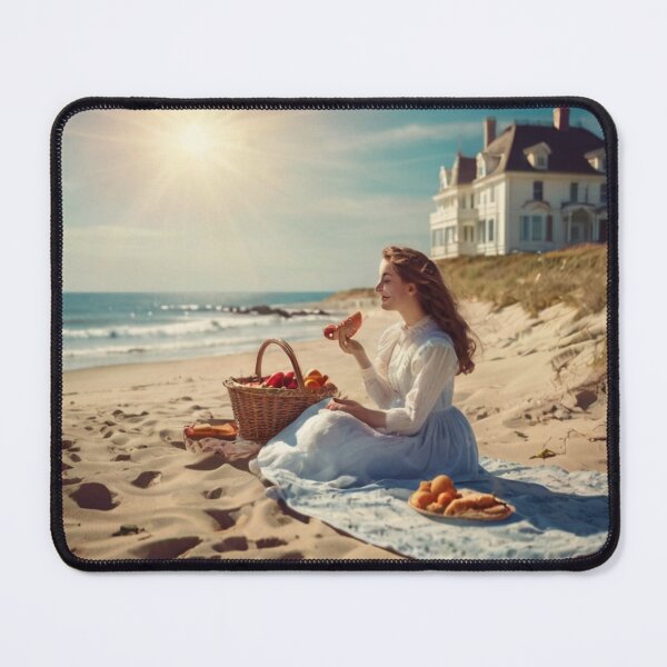 Item preview, Victorian Woman Picnic on the Beach Ocean View designed and sold by BlareBlare.