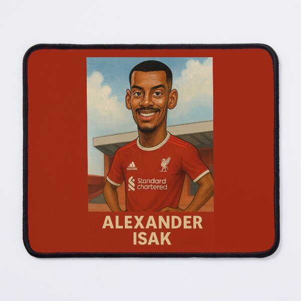 Item preview, Alexander Isak Liverpool FC Caricature Illustration designed and sold by TheWonkyEaselCo.