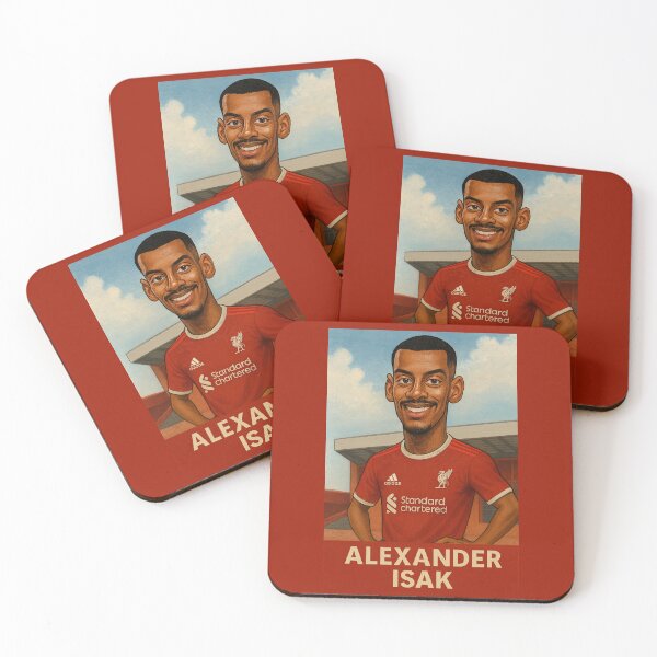 Item preview, Alexander Isak Liverpool FC Caricature Illustration designed and sold by TheWonkyEaselCo.
