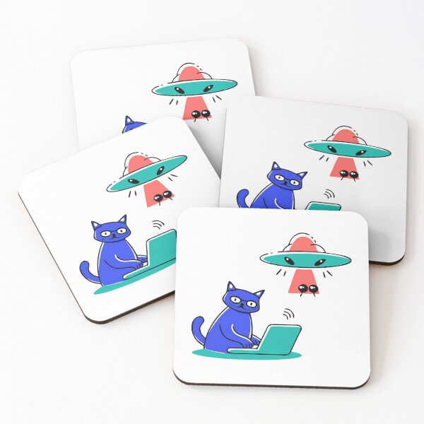 Item preview, cat kidnapping human,smart cats control ufo designed and sold by RAZ1995.