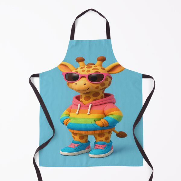Item preview, Adorable 3D Cartoon Giraffe in Rainbow Hoodie and Sneakers designed and sold by Alexzonartshop.