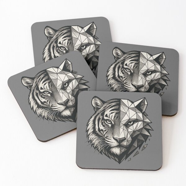 Item preview, Tiger Geometric Split – Wild Animal and Polygonal Art Design designed and sold by MarCinu Art.