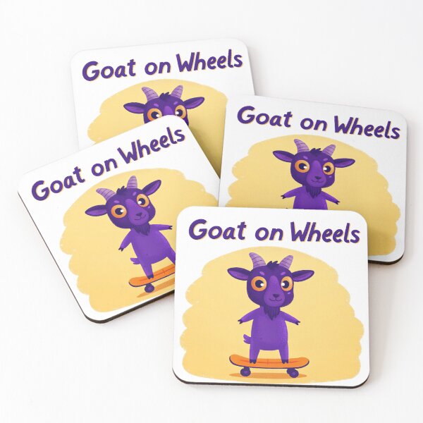 Item preview, Goat on Wheels Skateboard Cartoon designed and sold by kacperartdesign.