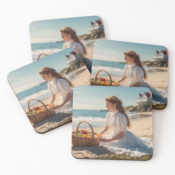 Item preview, Victorian Lady Enjoying a Picnic by the Sea designed and sold by BlareBlare.