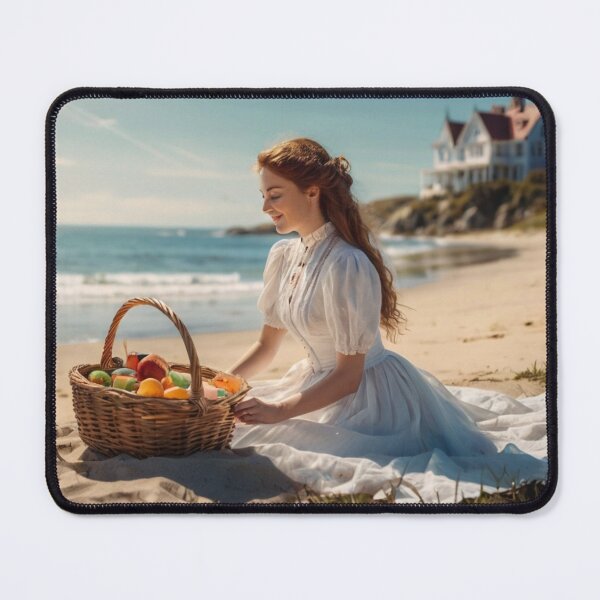 Item preview, Victorian Lady Enjoying a Picnic by the Sea designed and sold by BlareBlare.