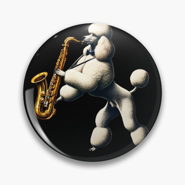 Item preview, Poodle Playing Saxophone Player Dog Lover designed and sold by Kimberley King Art  King Art.
