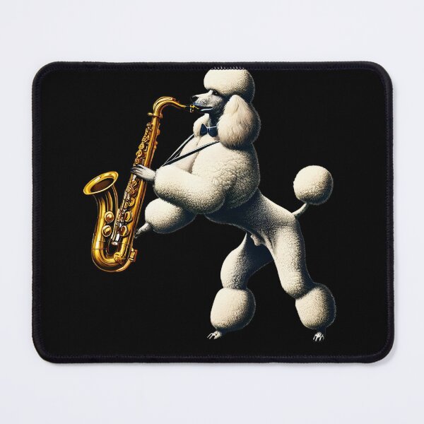 Item preview, Poodle Playing Saxophone Player Dog Lover designed and sold by Kimberley King Art  King Art.