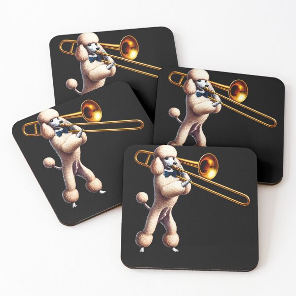Item preview, Poodle Playing Trombone Player Dog Lover designed and sold by Kimberley King Art  King Art.