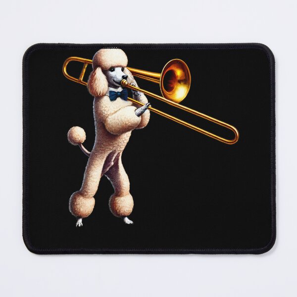 Item preview, Poodle Playing Trombone Player Dog Lover designed and sold by Kimberley King Art  King Art.