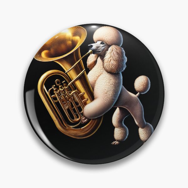 Artikelvorschau, Pudel spielt Tuba-Spieler Hundeliebhaber entworfen und verkauft von Kimberley King Art  King Art.