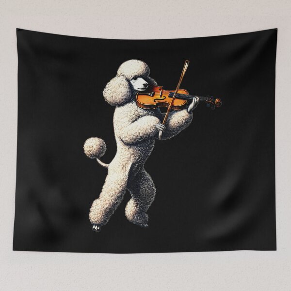 Item preview, Poodle Playing Violin Player Dog Lover designed and sold by Kimberley King Art  King Art.