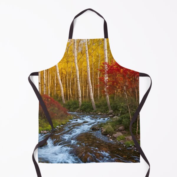 Item preview, Autumn Stream Through Birch Forest designed and sold by Ink Art Design.