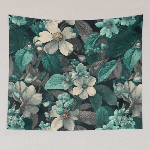 Item preview, botanical images, light jade, dark green, designed and sold by thewandswant.