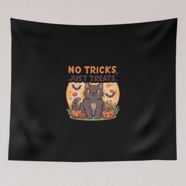 Item preview, Halloween Cat – No Tricks, Just Treats designed and sold by Merch By Style.