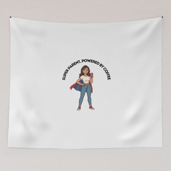 Item preview, Super Mom – Powered by Coffee designed and sold by Merch By Style.