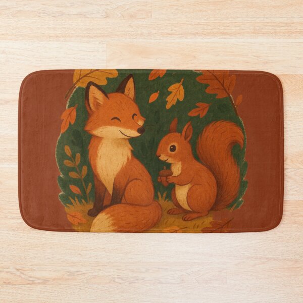 Item preview, Autumn Fox and Squirrel Illustration – Cozy Woodland Animals designed and sold by hiraum.