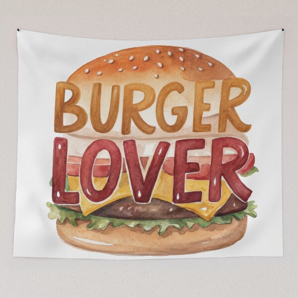 Item preview, Watercolor Burger Lover Foodie Illustration designed and sold by Pani-Malyuvalka.