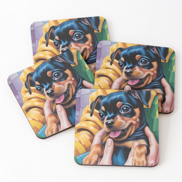 Item preview, Finna the Miniature Pinscher Puppy - Cute Dog Art  designed and sold by CanvasCarousel.