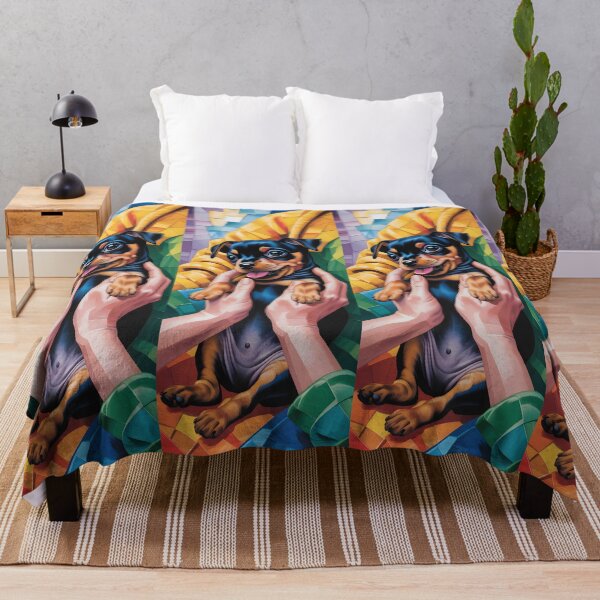 Item preview, Finna the Miniature Pinscher Puppy - Cute Dog Art designed and sold by CanvasCarousel.